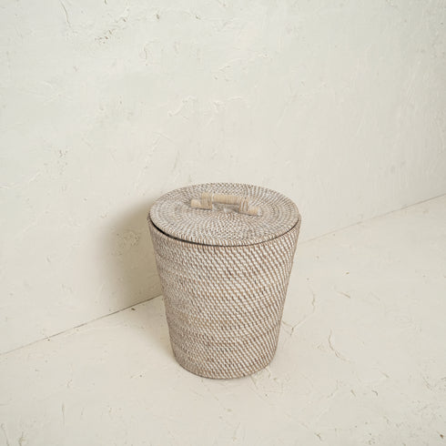 Wicker/Rattan waste paper basket in 4 colours - Coastal Villa Homeware